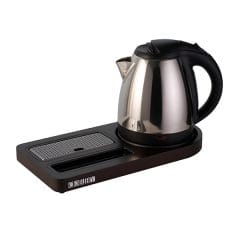 Buckingham Compact Welcome Tray in Dark Wood and 1L Kettle