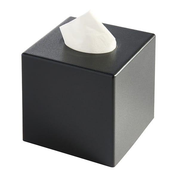 black hotel tissue box