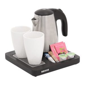 Aintree Compact Welcome Tray Black & 0.6L Kettle-image