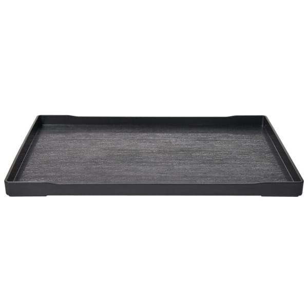 ABS hospitality tray with wood effect finish designed for hotel guest rooms