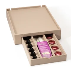 luxury faux leather coffee tray with coffee pods