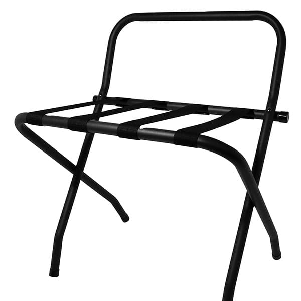 Corby Ashton Metal Luggage Rack with Back in Black
