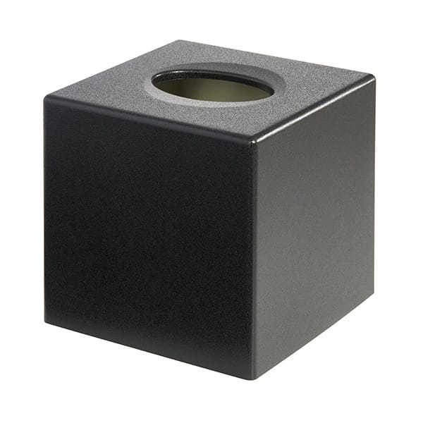 Cube Tissue Box Black | Sleek Hotel Room Accessory