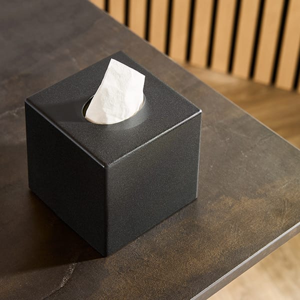 Cube Tissue Box Black | Sleek Hotel Room Accessory - Image 6