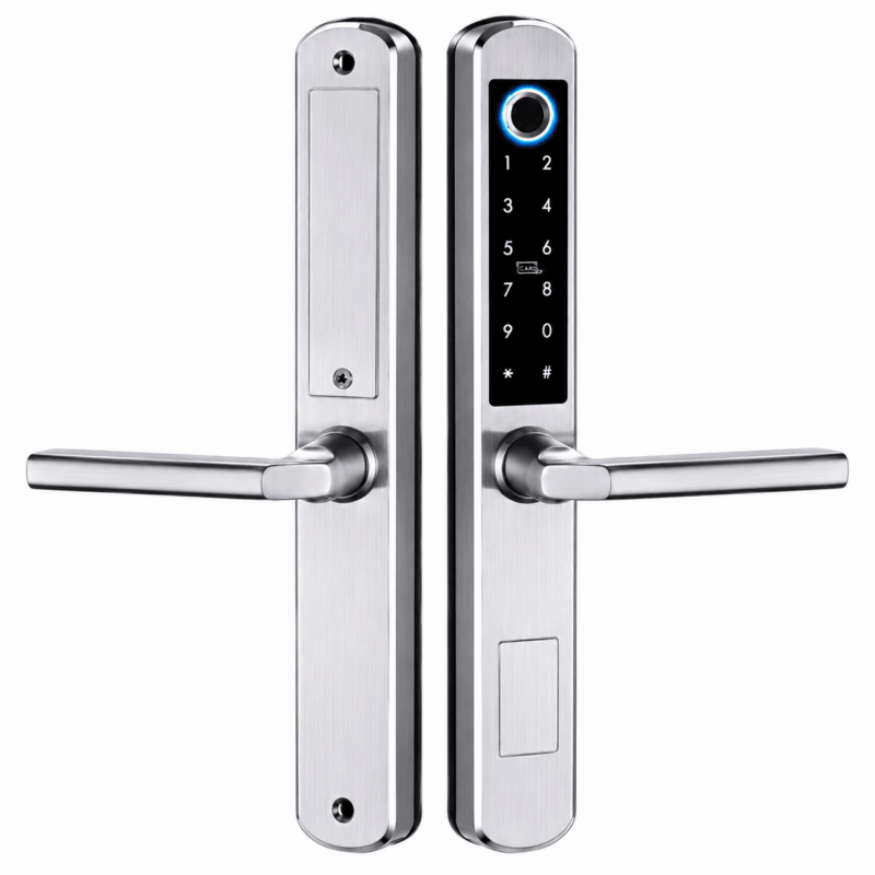 hls210 slimline hotel lock in stainless steel with fingerprint and digital code by hotel lock and safe