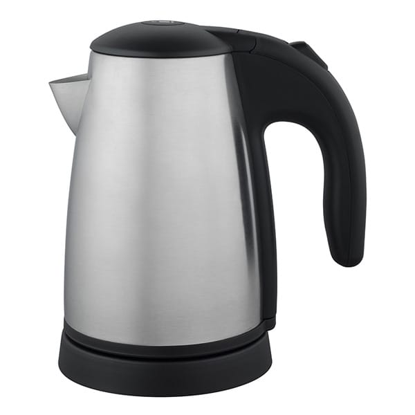 Corby Kensington 0.6L Kettle in silver and black by hotel lock and safe
