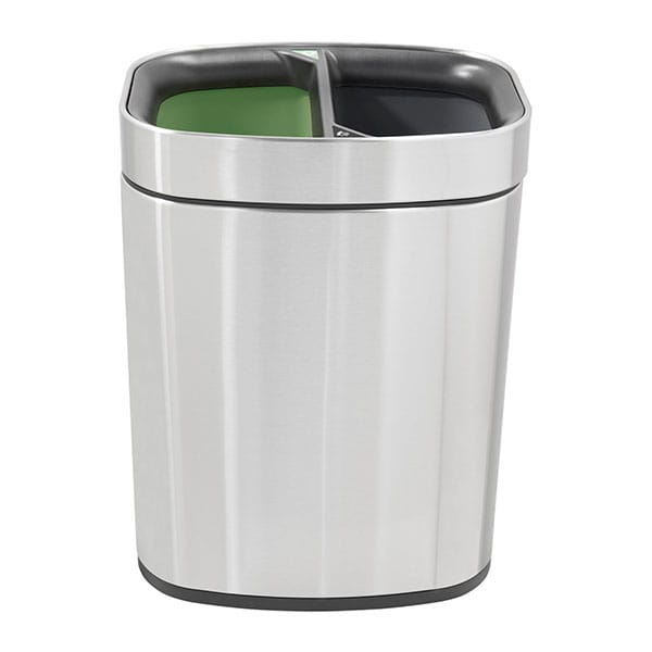 Newport Dual Recycling Bin in Brushed Stainless Steel