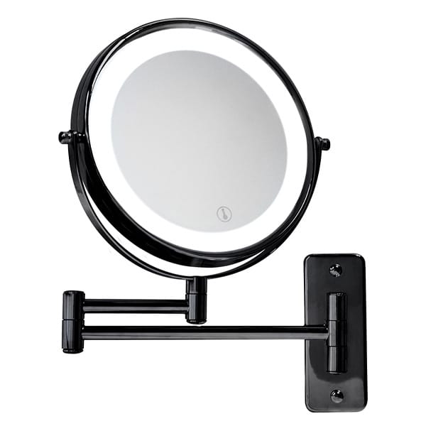 LED Wall Mounted Mirror | Black Chrome