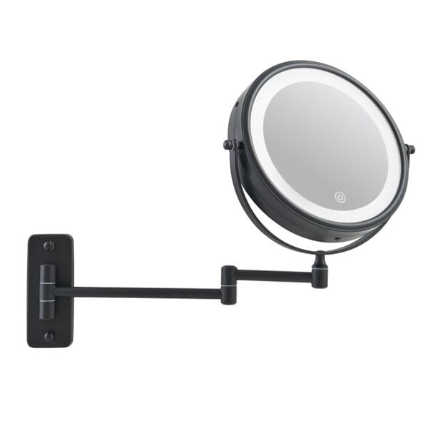 LED Wall Mounted Mirror | Black Chrome - Image 2