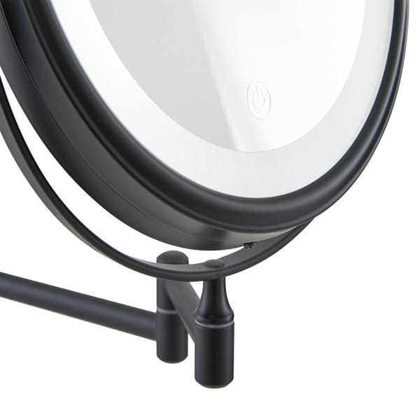 LED Wall Mounted Mirror | Black Chrome - Image 3