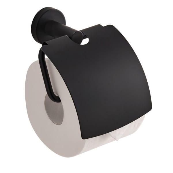Corby Harrogate Toilet Roll Holder with Cover in Black