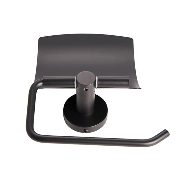Corby Harrogate Toilet Roll Holder with Cover in Black - Image 3