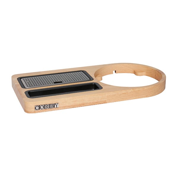 corby Buckingham compact welcome tray in light wood by hotel lock and safe
