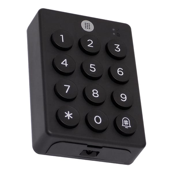 Bluetooth Numeric Keypad shown in an angled view for secure PIN access to Bluetooth electronic locks and access control systems by Hotel Lock and Safe.