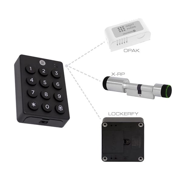 Bluetooth Numeric Keypad connected with Bluetooth electronic cylinder locks, access control systems and Lockerfy furniture locks by Hotel Lock and Safe.