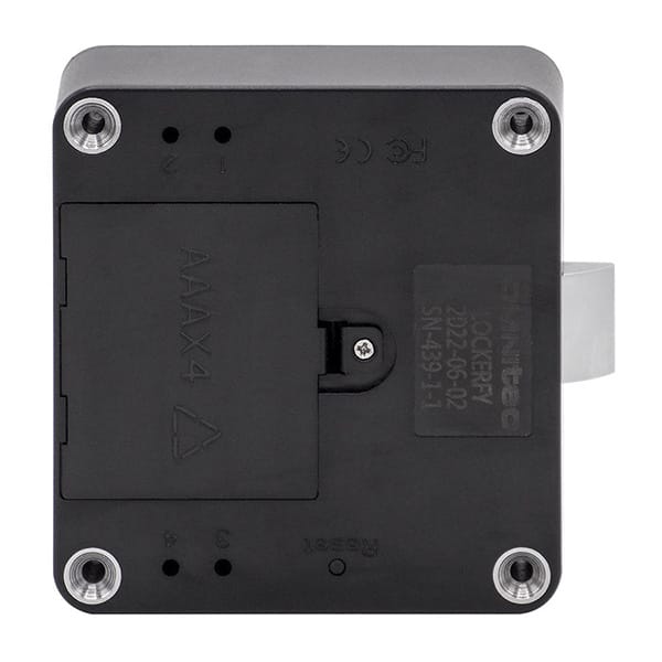 rear of lock showing fixings of the Omnitec Electronic Lock for Lockers by Hotel Lock and Safe