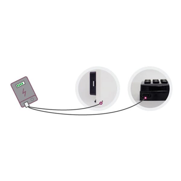 Diagram of the connection of the Omnitec Electronic Lock for Lockers by Hotel Lock and Safe