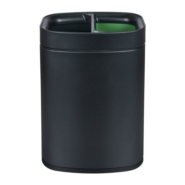 Black Dual Recycling Bin | Dual Waste Station