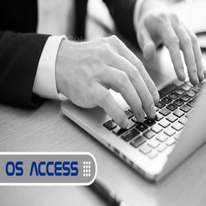 OS ACCESS Hotel Software shown on a laptop, providing secure cloud-based access control and hotel management for hospitality businesses.