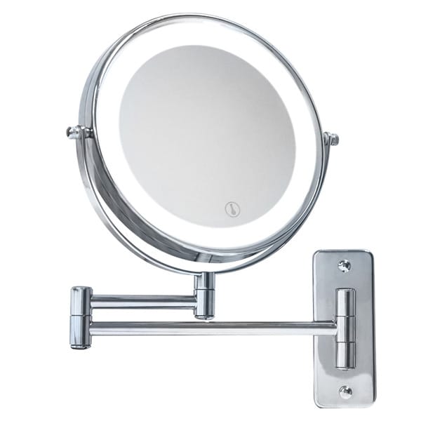 Chrome Mirror Wall Mounted | with LED Magnify 5X Mirror