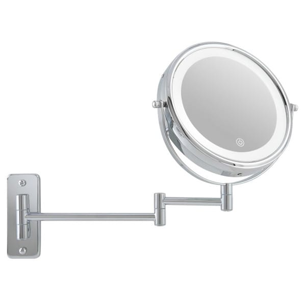 Chrome Mirror Wall Mounted | with LED Magnify 5X Mirror - Image 2