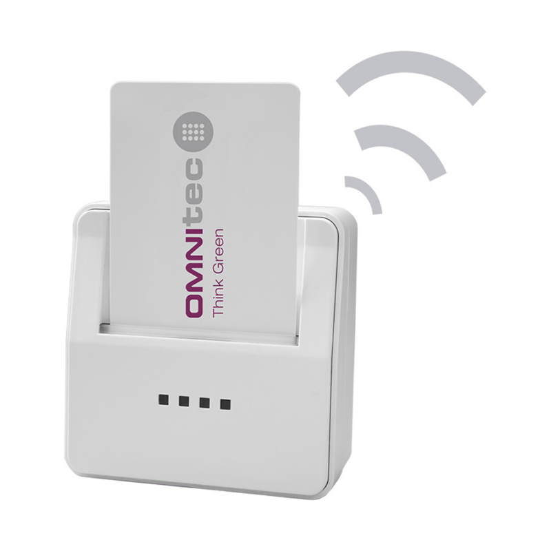 Omnitec Wireless Energy Saver with MiFare card for intelligent hotel energy management and automatic room power control by Hotel Lock and Safe