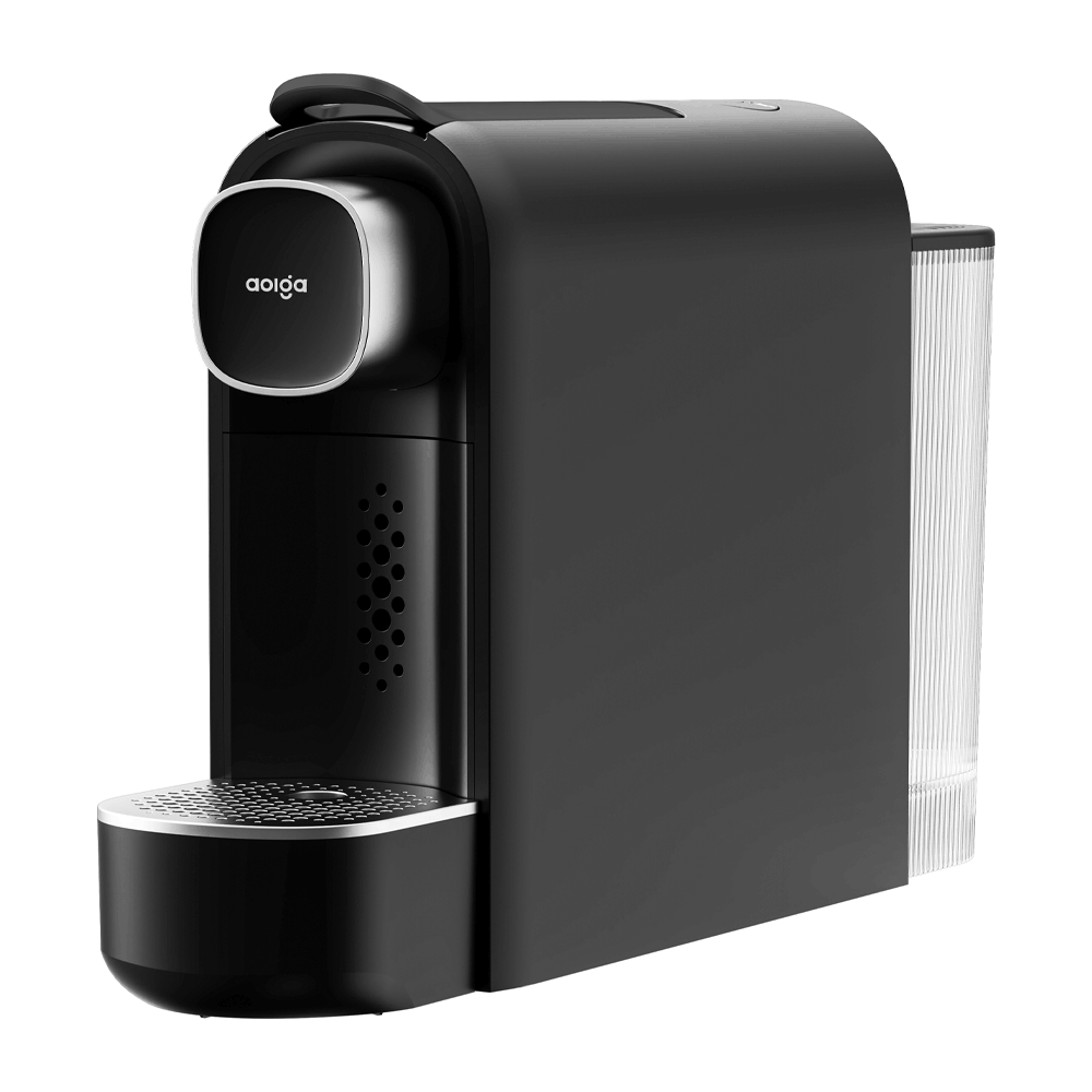 aolga coffee machine in black with adjustable cup height