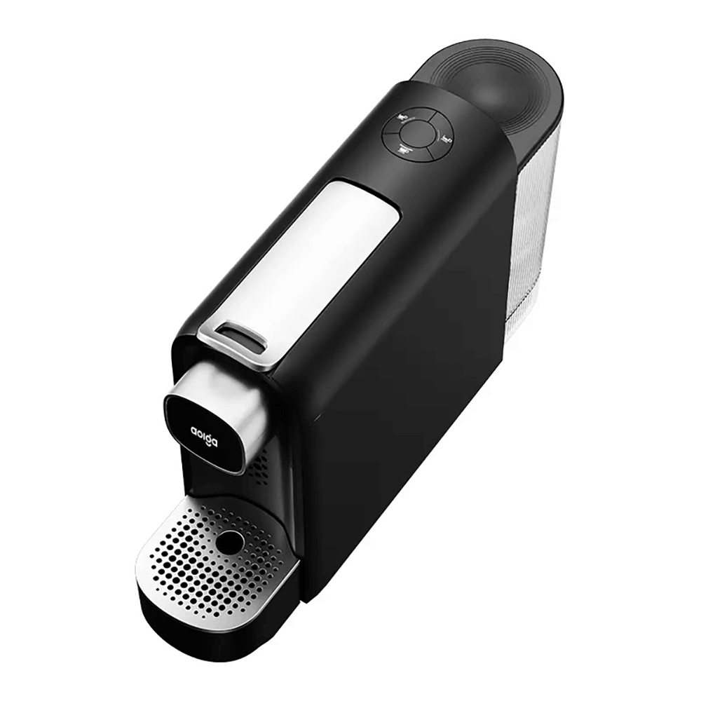 top view showing the capsule holder and control buttons of the aolga cm-co8a coffee machine by hotel lock and safe