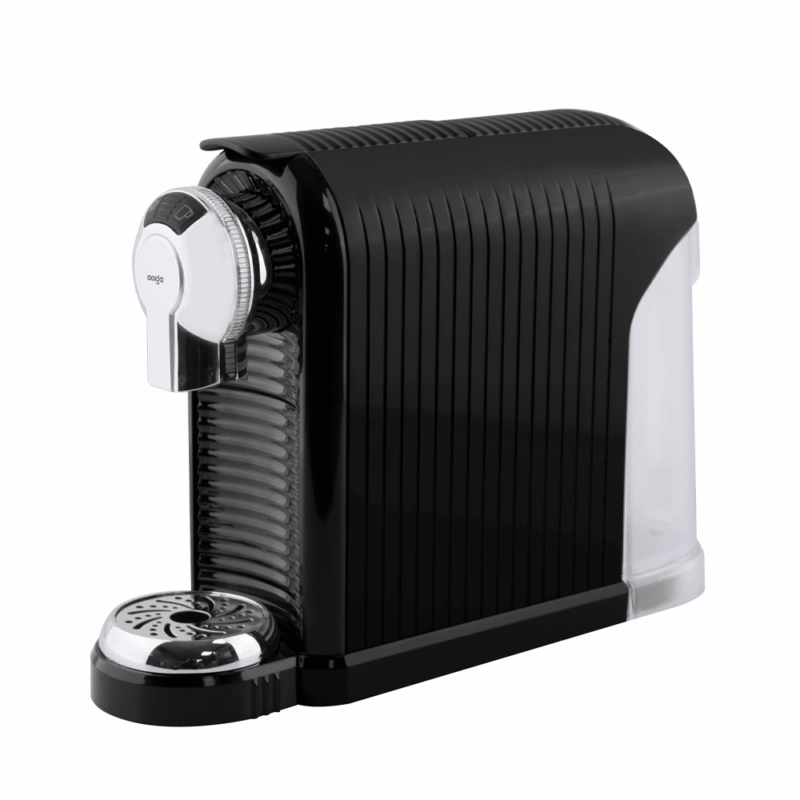 Aolga coffee machine in black by hotel lock and safe