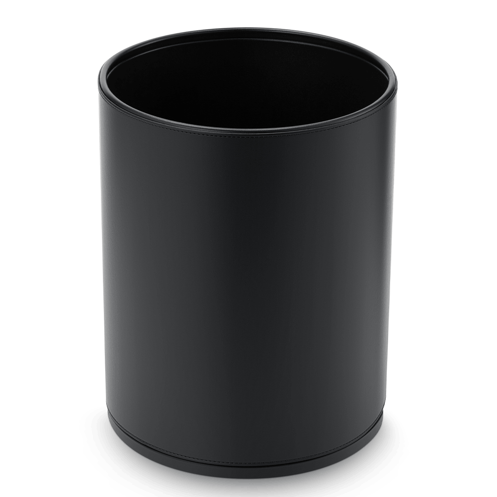 Black SUMO leatherette waste bin with an open top