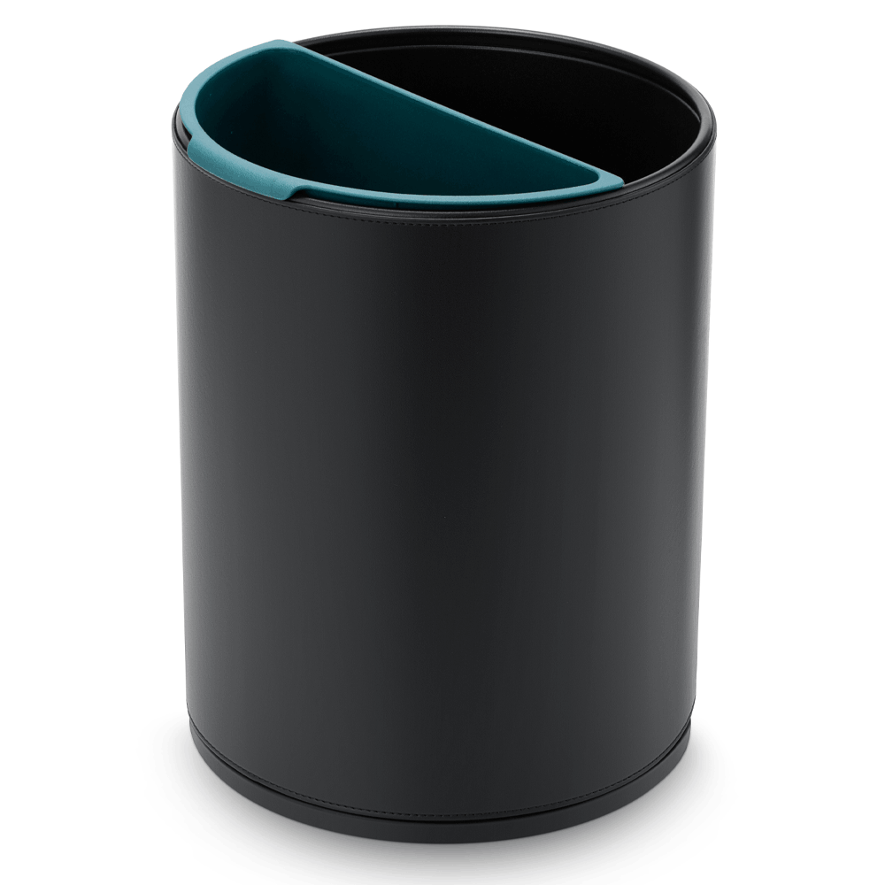 Black SUMO waste bin showing its green recycling insert