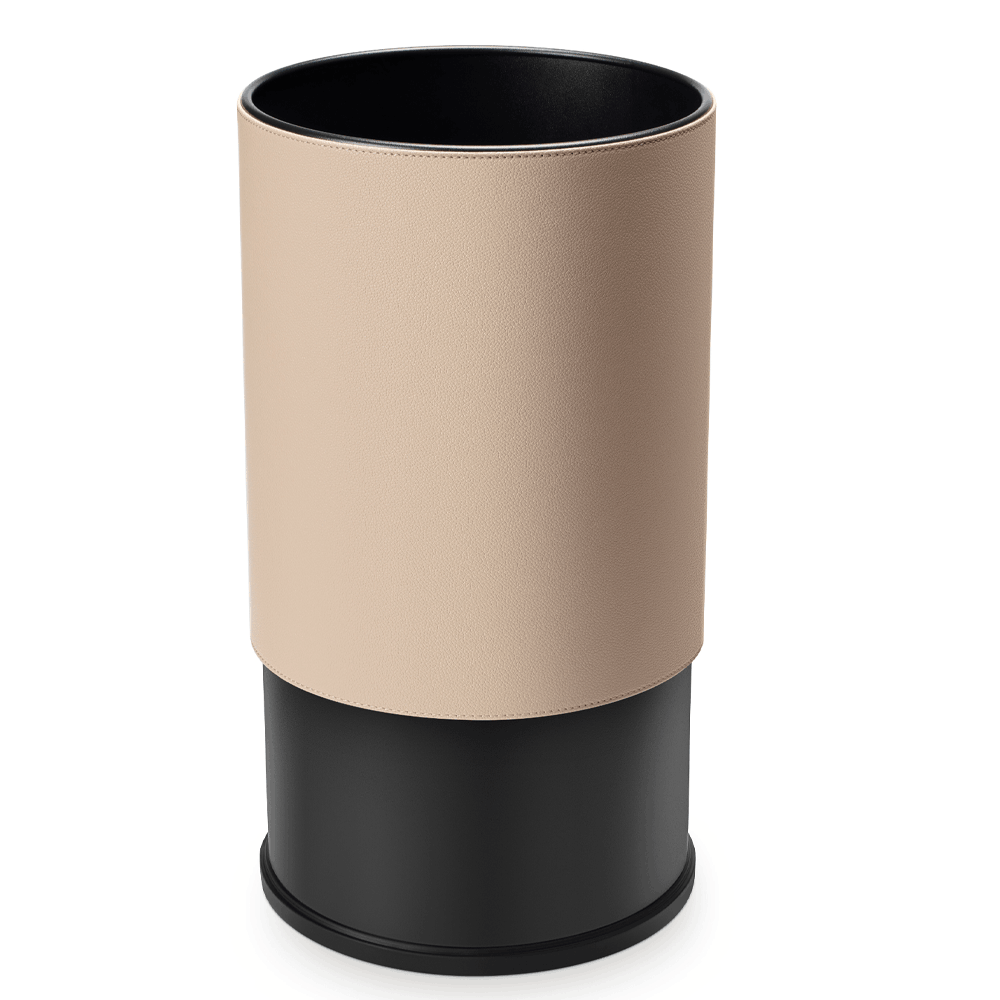 Warm Beige SUMO waste bin with its outer cover lifted to show the inner bin